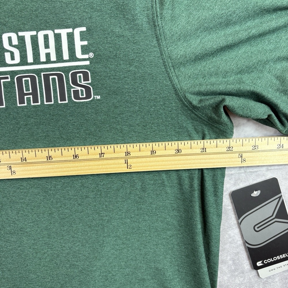 Michigan State Spartans T Shirt Mens L Green Stretch Performance Sample Rare NEW - Picture 6 of 8